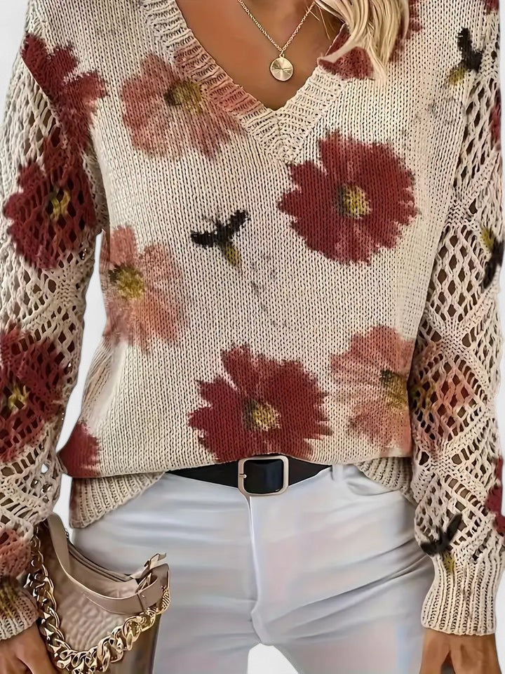 Eva | Elegant tröja med blommönster
