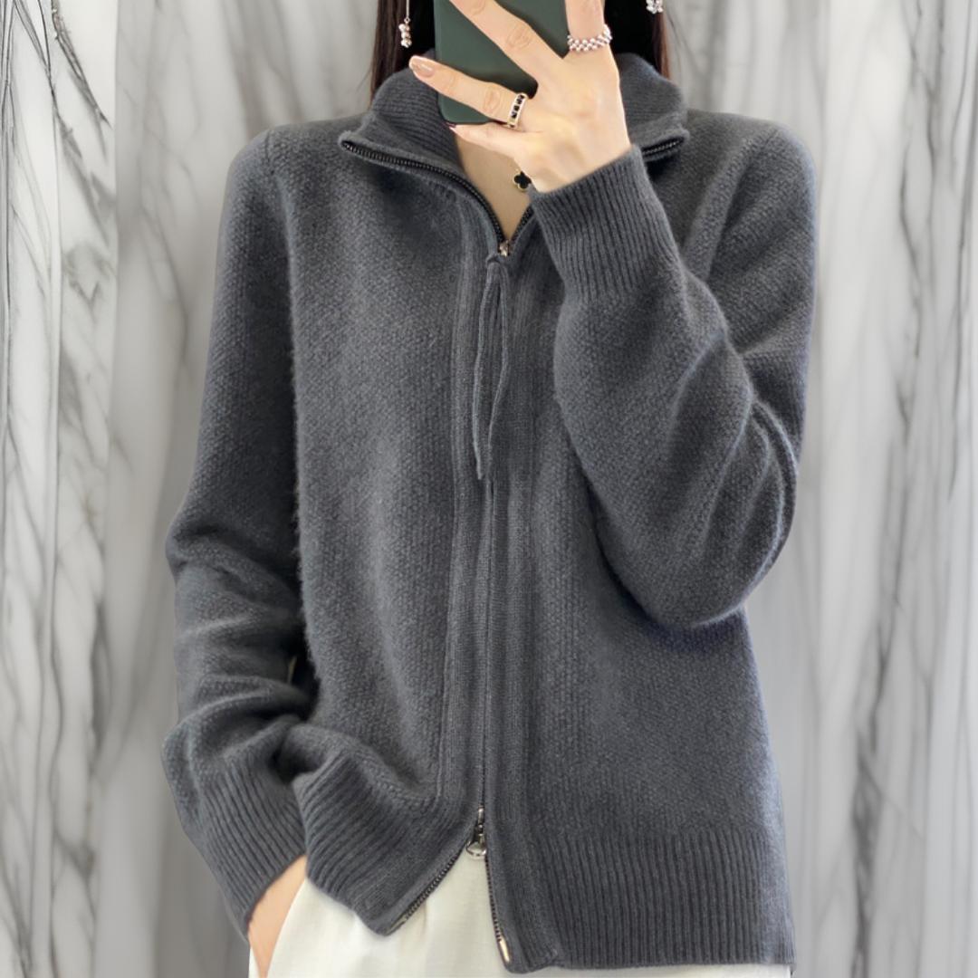 Sara™ | Cardigan med dragkedja i kashmir