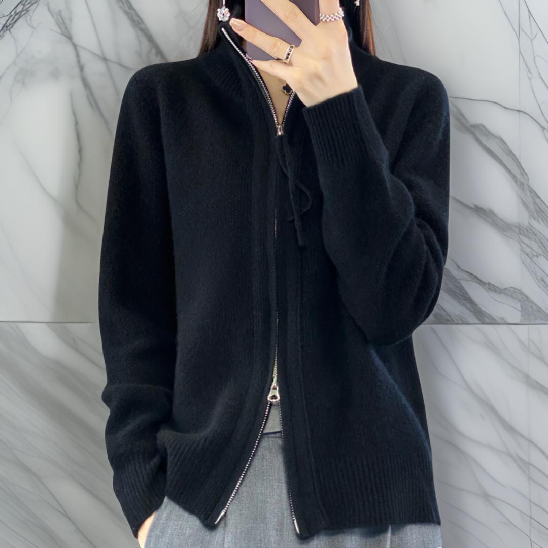 Sara™ | Cardigan med dragkedja i kashmir