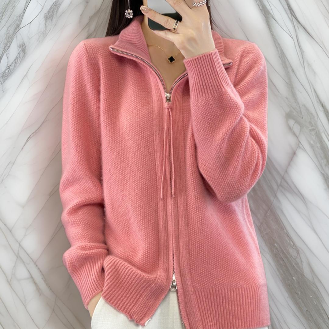 Sara™ | Cardigan med dragkedja i kashmir
