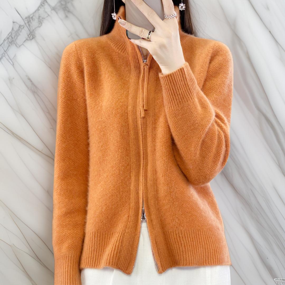 Sara™ | Cardigan med dragkedja i kashmir