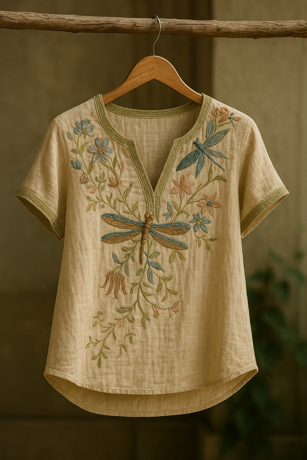 Vintage-inspirerad Blus med Blommönster