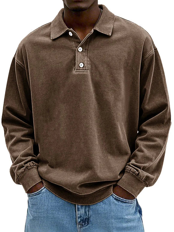 Albrecht - Lässig langärmeliges Poloshirt