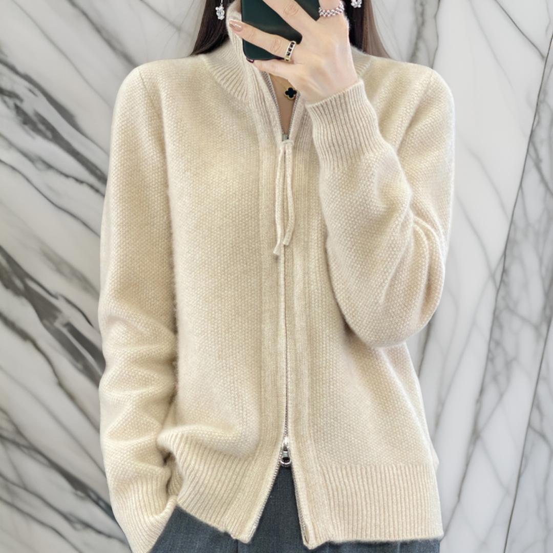 Sara™ | Cardigan med dragkedja i kashmir