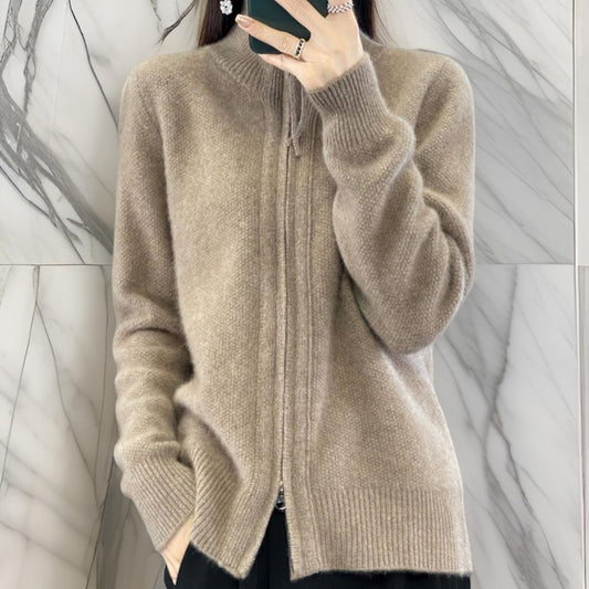 Sara™ | Cardigan med dragkedja i kashmir