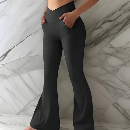 Cilla™ | Utsvängda leggings med V-midjeband