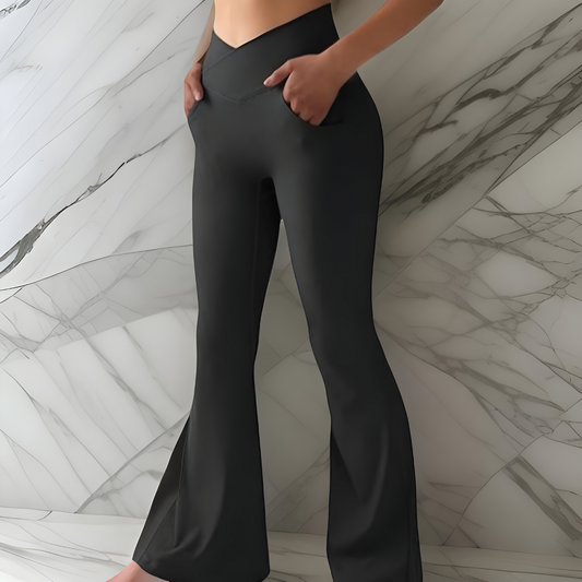 Cilla™ | Utsvängda leggings med V-midjeband