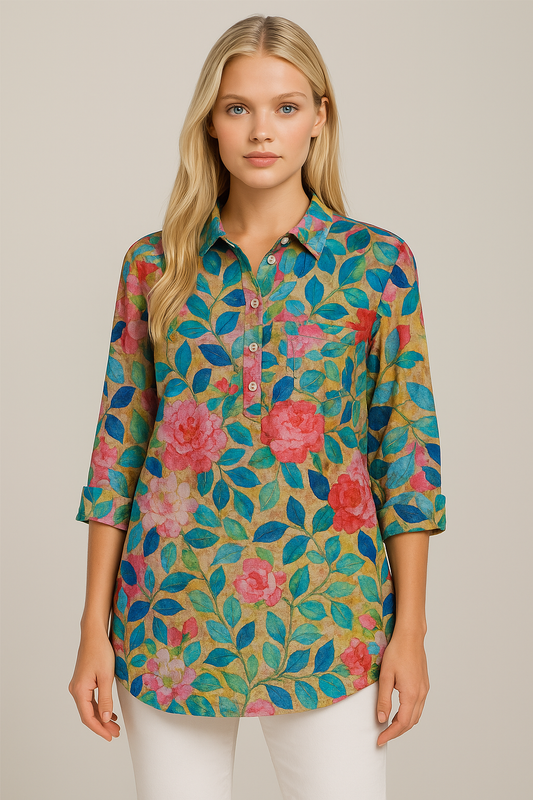 Laluna ™ | Klassisk blommig blus