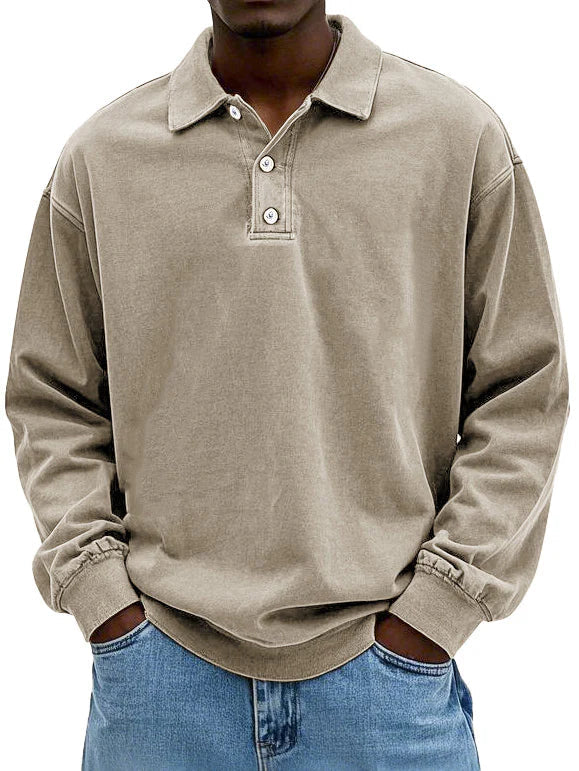 Albrecht - Lässig langärmeliges Poloshirt