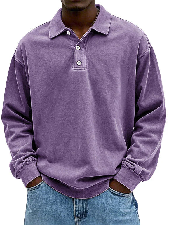 Albrecht - Lässig langärmeliges Poloshirt