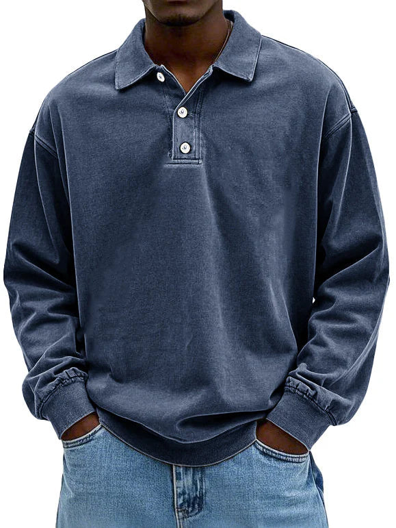Albrecht - Lässig langärmeliges Poloshirt